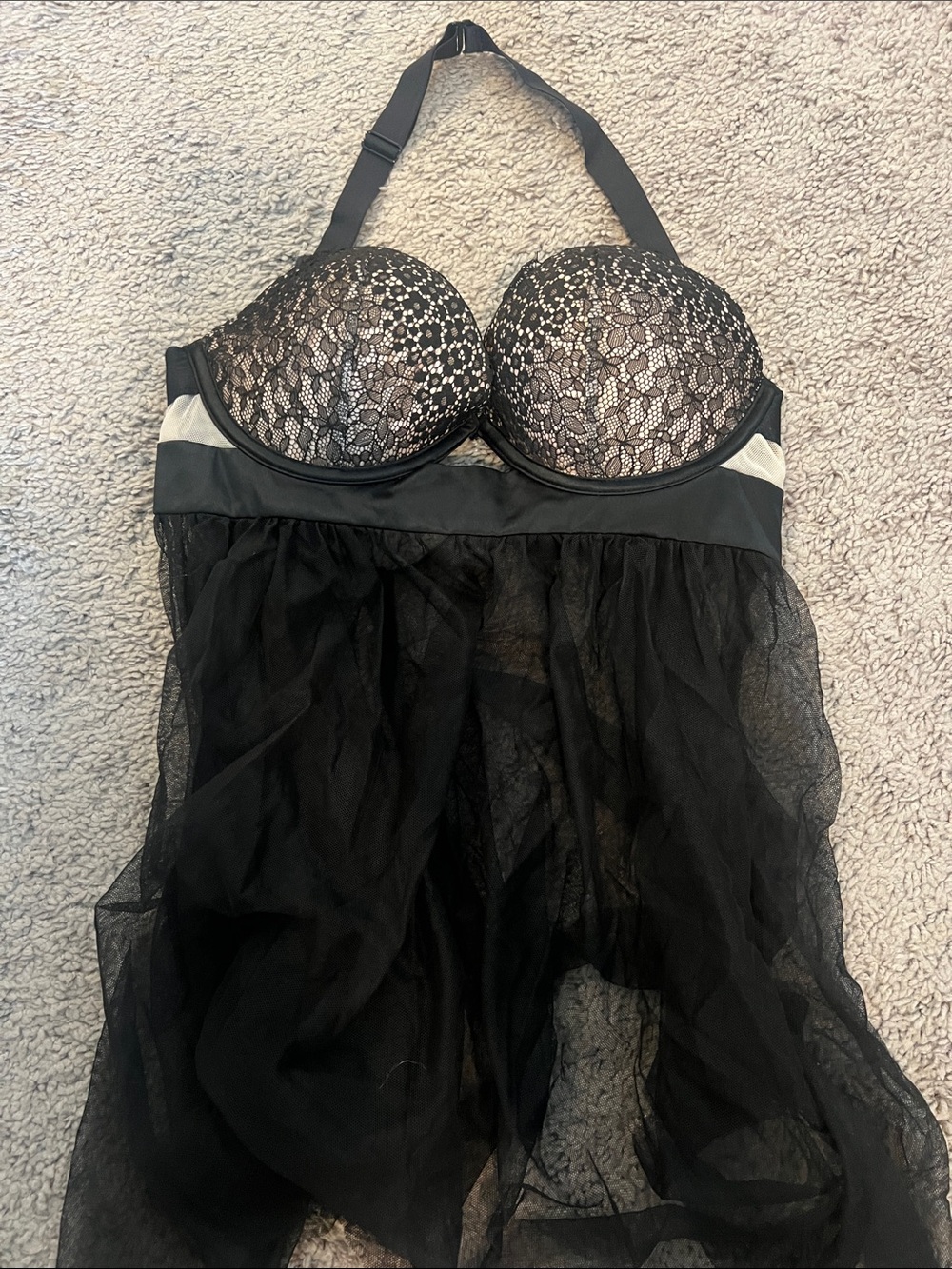 Victoria’s Secret Black Lace Chemise